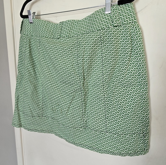 LL Bean White and Green Pattern Skirt Size 16 - Picture 4 of 6